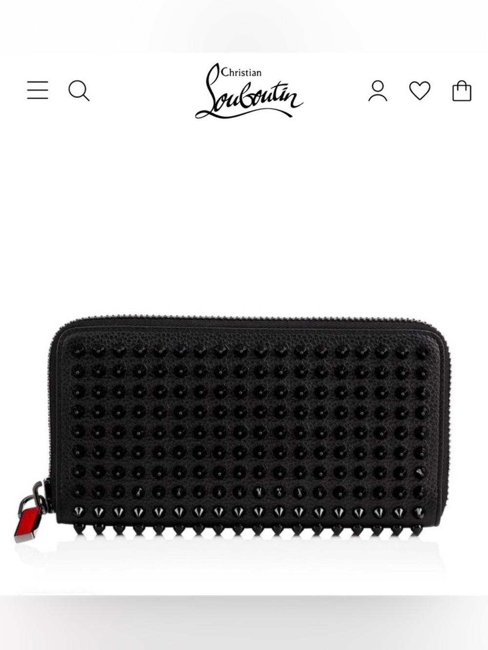Christian Louboutin Panettone Zippy Spiked Wallet Black